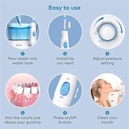 Water Dental Flosser, KUOAS Water Dental Flossers for Teeth with 600ml Capaci...