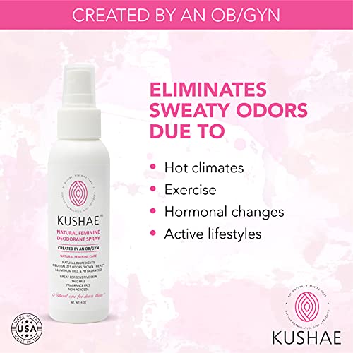 Kushae Feminine Deodorant Spray – OB/GYN Made, All Natural, Prevent Odors in ...
