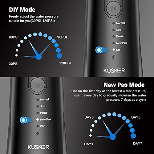 Cordless Water Dental Flosser for Teeth - KUSKER Portable Oral Irrigator with...