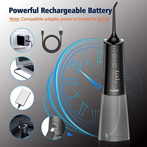 Cordless Water Dental Flosser for Teeth - KUSKER Portable Oral Irrigator with...
