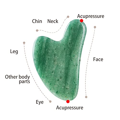 Natural Jade Gua Sha Stone for Massage, Gua Sha Facial Tools, Spa, Acupunctur...