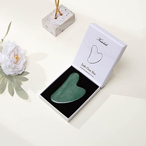 Natural Jade Gua Sha Stone for Massage, Gua Sha Facial Tools, Spa, Acupunctur...