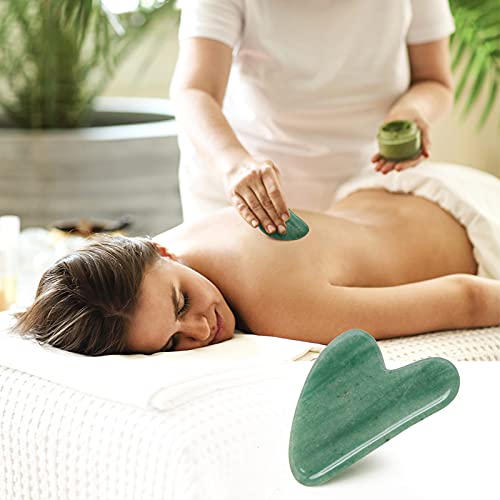 Natural Jade Gua Sha Stone for Massage, Gua Sha Facial Tools, Spa, Acupunctur...