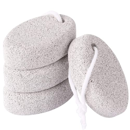 Pumice Stone for Feet 4 pcs, KUTOLAKI Natural Lava Pumice Stone, Pumice Scrub...