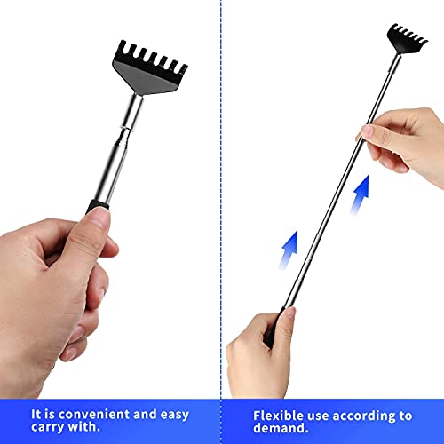 2 Pack Portable Extendable Back Scratcher, Kuvvfe Stainless Steel Telescoping...