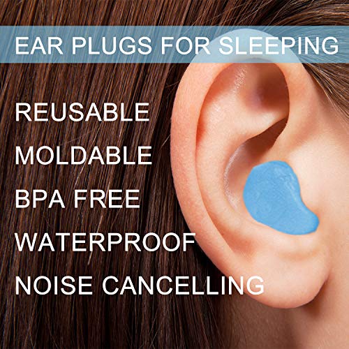 Ear Plugs for Sleeping, Reusable Silicone Moldable Noise Cancelling Sound Blo...