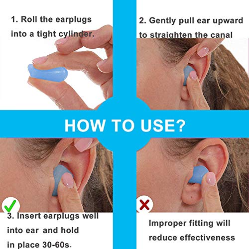 Ear Plugs for Sleeping, Reusable Silicone Moldable Noise Cancelling Sound Blo...