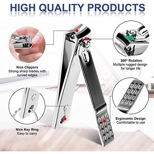 Pedicure Manicure Kit 18 in 1 Manicure Set Professional Sharp Nail Clippers T...