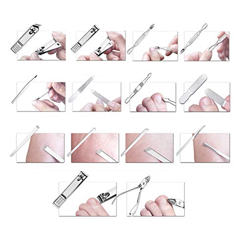 Pedicure Manicure Kit 18 in 1 Manicure Set Professional Sharp Nail Clippers T...