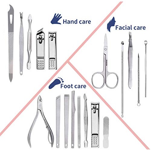 Pedicure Manicure Kit 18 in 1 Manicure Set Professional Sharp Nail Clippers T...