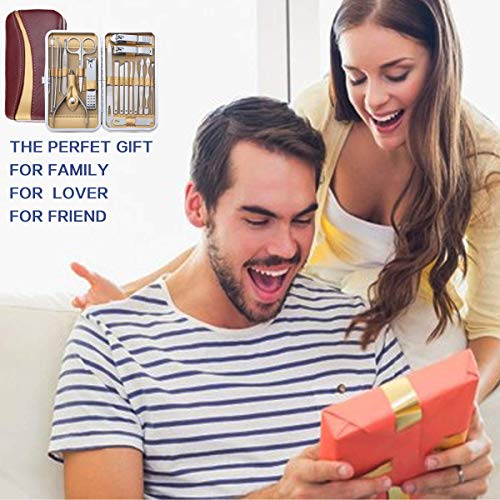 Pedicure Manicure Kit 18 in 1 Manicure Set Professional Sharp Nail Clippers T...
