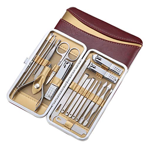 Pedicure Manicure Kit 18 in 1 Manicure Set Professional Sharp Nail Clippers T...