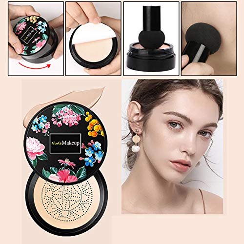 2 Pack Mushroom Head Air Cushion BB Cream, Concealer Lasting Nude Makeup Mois...
