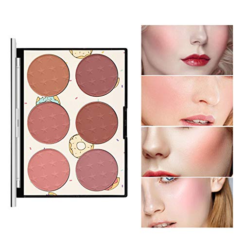 KYDA 6 Colors Face Blush Palette,Light Luxury Blush Palette Matte Blush Powde...