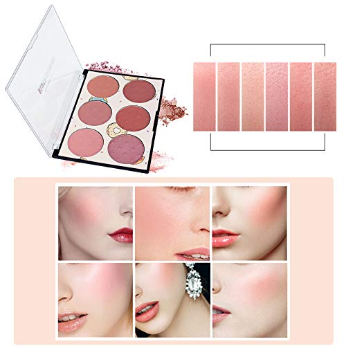 KYDA 6 Colors Face Blush Palette,Light Luxury Blush Palette Matte Blush Powde...
