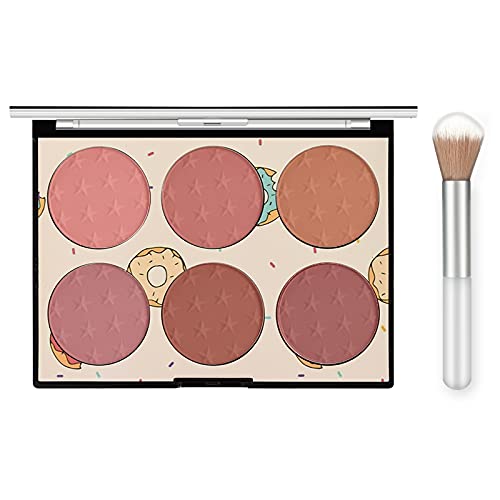 KYDA 6 Colors Face Blush Palette,Light Luxury Blush Palette Matte Blush Powde...