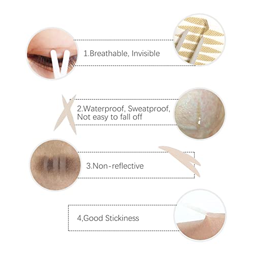 KYDA Double Eyelid Sticker Kit, 480pcs Eyelid Lifter Strips, Droopy Eyelid Li...