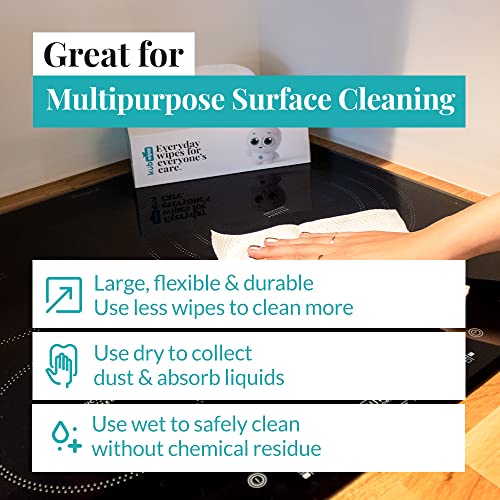 KubWipes | Premium Cotton Dry Wipes | Natural Skin Cleaning Wipes | Soft & Se...