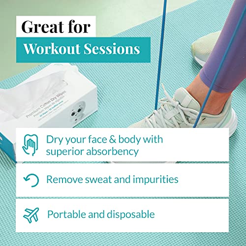 KubWipes | Premium Cotton Dry Wipes | Natural Skin Cleaning Wipes | Soft & Se...