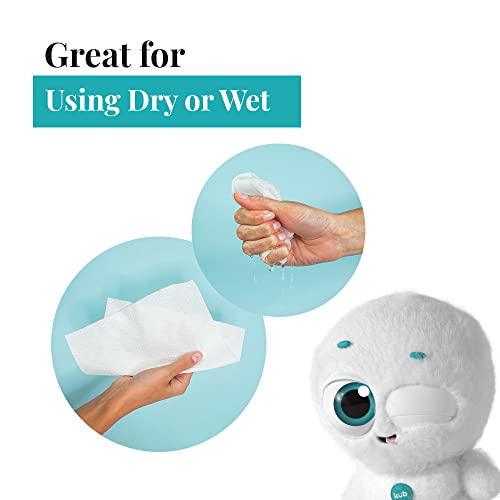 KubWipes | Premium Cotton Dry Wipes | Natural Skin Cleaning Wipes | Soft & Se...