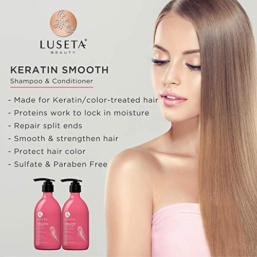 Luseta Keratin Shampoo and Conditioner for Color Treated Damaged & Dry Hair, ...