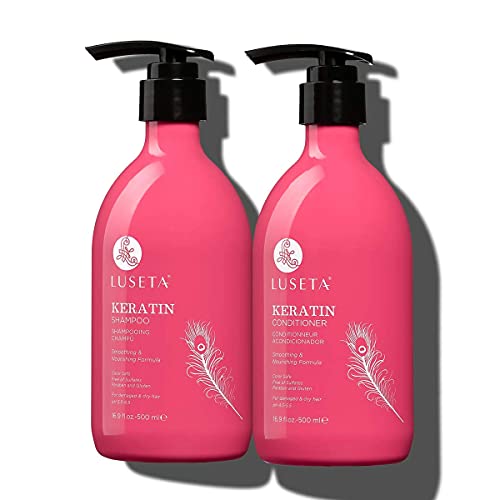 Luseta Keratin Shampoo and Conditioner for Color Treated Damaged & Dry Hair, ...