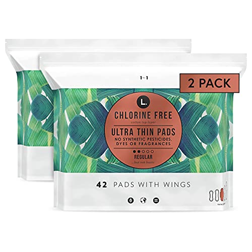 L. Chlorine Free Ultra Thin Pads Regular Absorbency, Organic Cotton, Free fro...