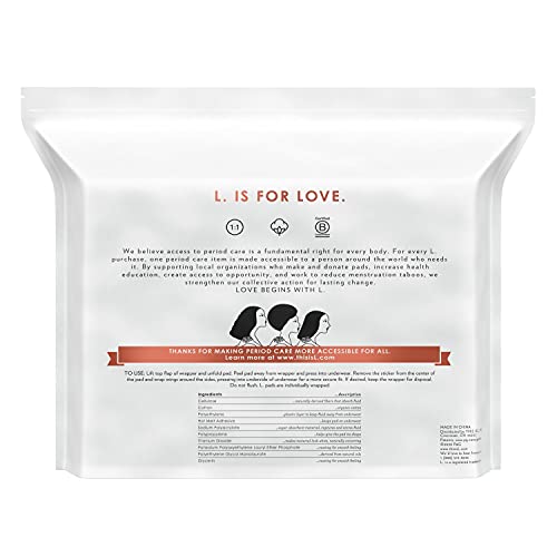 L. Chlorine Free Ultra Thin Pads Regular Absorbency, Organic Cotton, Free fro...