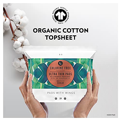 L. Chlorine Free Ultra Thin Pads Regular Absorbency, Organic Cotton, Free fro...