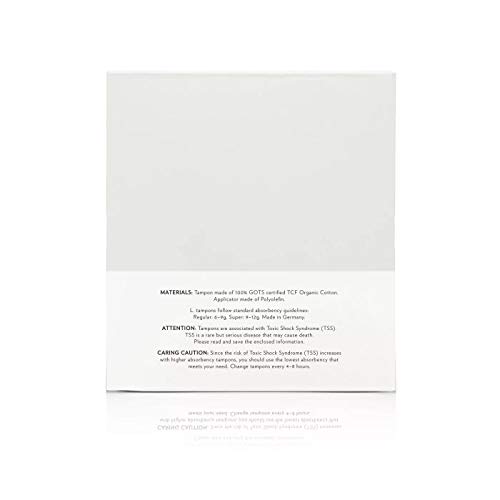 L. Organic Cotton Regular and Super Absorbency Compact Tampons Multipack Refi...