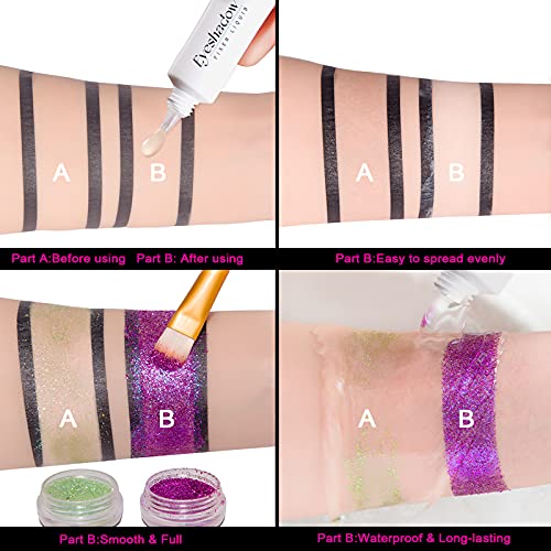 DE'LANCI Eye Primer Eyeshadow Base, La Catrina 2.0 Professional Makeup Glitte...