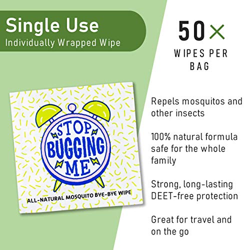 La Fresh Mosquito Repellent Wipes, Individually Wrapped - Natural, Deet Free,...