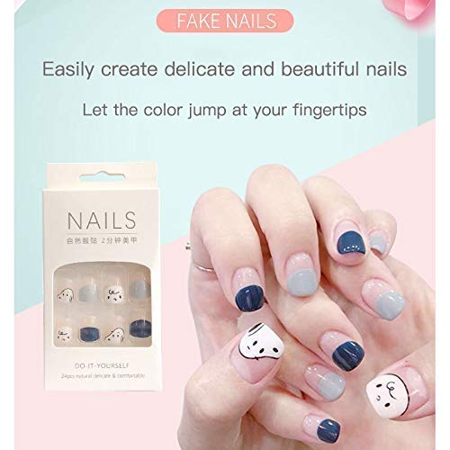 12pairs=24pcs Press on False Nails+Blackhead Remover Peel Off Mask