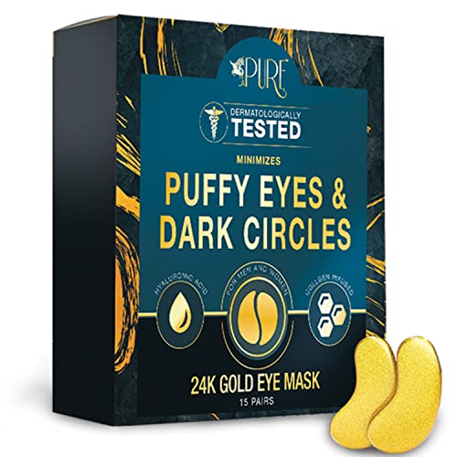 LA PURE 24K Gold Eye Treatment Masks - Under Eye Patches, Dark Circles Under ...