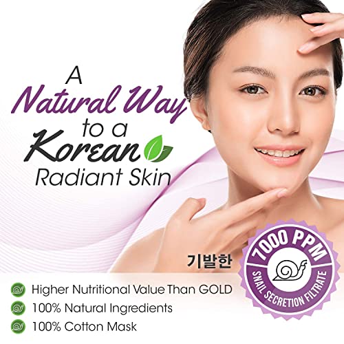 LA PURE Korean Face Mask - Hydrating Sheet Mask, Beauty Snail Mask, Anti-Wrin...