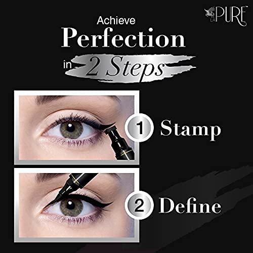 LA PURE Waterproof Eyeliner Stamp - 2 Wingliner Black Make Up Pens, Vamp Styl...