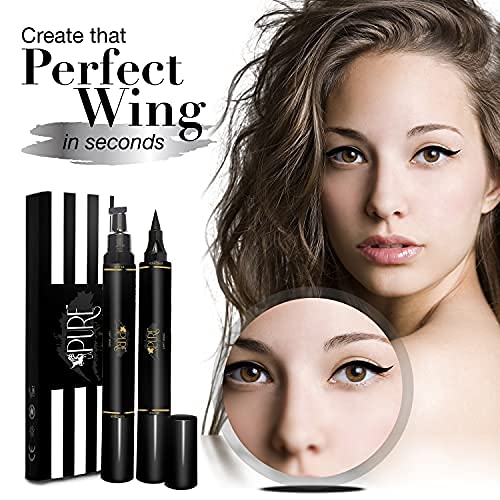 LA PURE Waterproof Eyeliner Stamp - 2 Wingliner Black Make Up Pens, Vamp Styl...