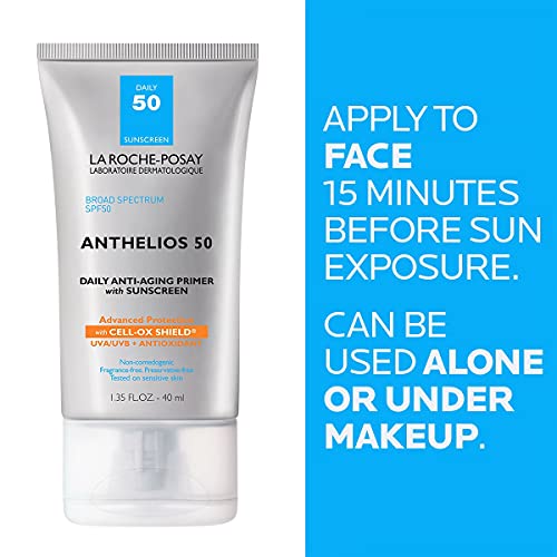 La Roche-Posay Anthelios Anti-Aging Primer with Sunscreen, 50 SPF, Blurs Fine...