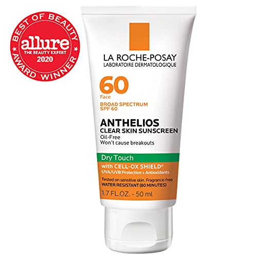 La Roche-Posay Anthelios Clear Skin Dry Touch Sunscreen SPF 60, Oil Free Face...