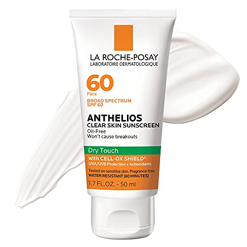La Roche-Posay Anthelios Clear Skin Dry Touch Sunscreen SPF 60, Oil Free Face...
