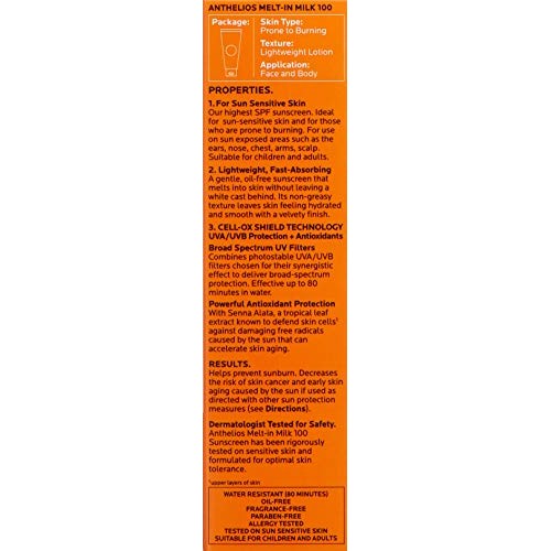 La Roche-Posay Anthelios Melt-in Milk Body & Face Sunscreen Lotion Broad Spec...
