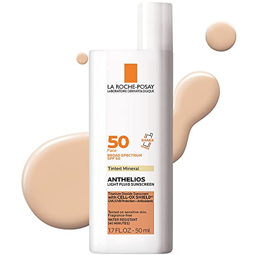 La Roche-Posay Anthelios Tinted Sunscreen SPF 50, Ultra-Light Fluid Broad Spe...