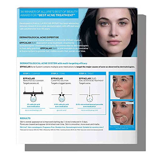 La Roche-Posay Effaclar Dermatological Acne Treatment 3-Step System with Medi...