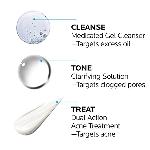 La Roche-Posay Effaclar Dermatological Acne Treatment 3-Step System with Medi...