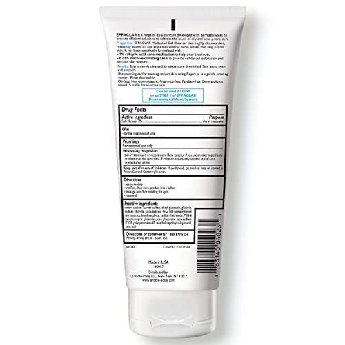 La Roche-Posay Effaclar Medicated Gel Facial Cleanser, Foaming Acne Face Wash...
