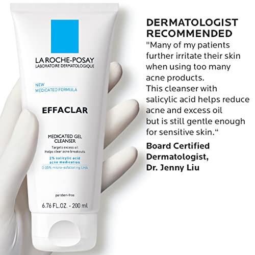 La Roche-Posay Effaclar Medicated Gel Facial Cleanser, Foaming Acne Face Wash...