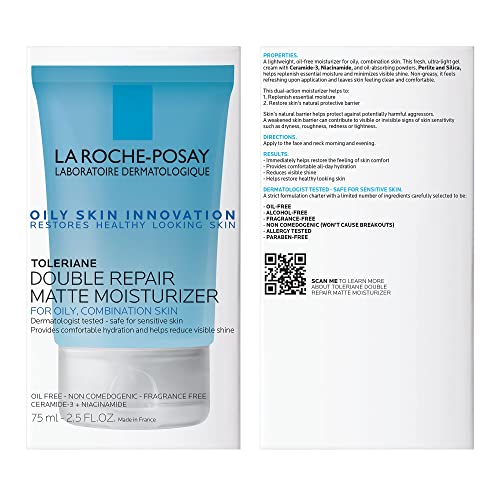 La Roche-Posay Toleriane Double Repair Matte Face Moisturizer, Daily Gel Mois...