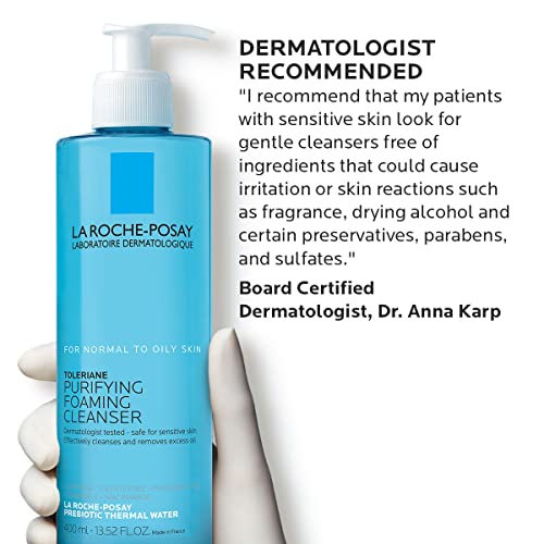 La Roche-Posay Toleriane Purifying Foaming Facial Cleanser, Oil Free Face Was...