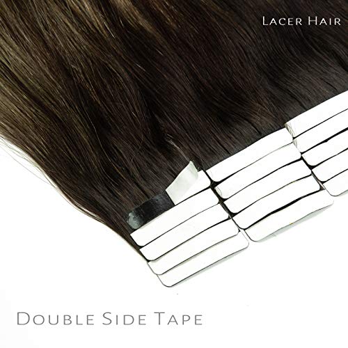 Lacerhair 22 Inch Balayage Tape in Hair Extensions Human Hair Ombre 2/12 Dark...