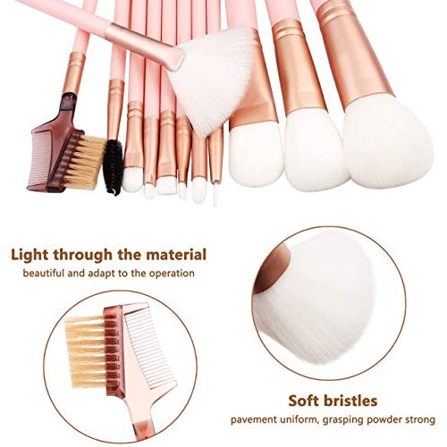 Makeup Brush Sets - 12 Pcs Makeup Brushes for Foundation Eyeshadow Eyebrow Ey...